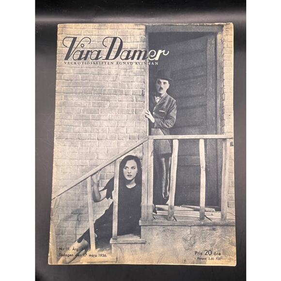 RARE 1936 Swedish Vara Damer Charlie Chaplin Magazine Modern Times Goddard - Picture 1 of 4